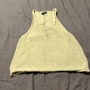 Distressed style knit crop top